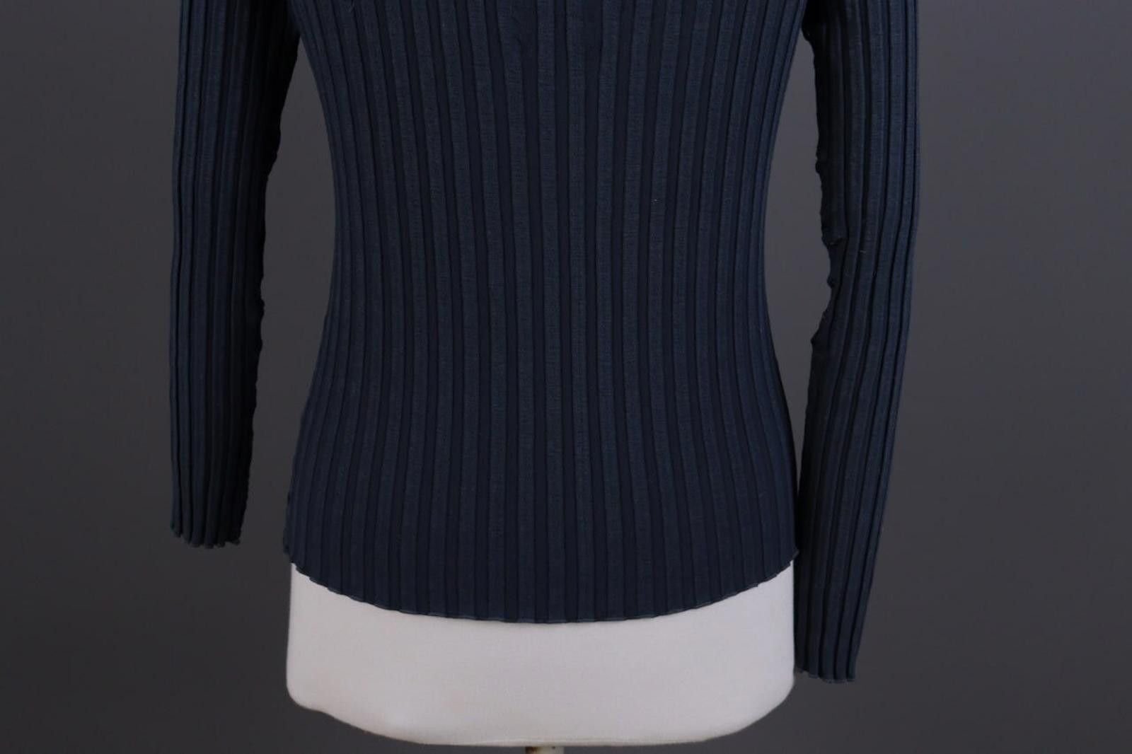 Designer Transit Par Such 212 Blue Ribbed Top Shirt Size 1 / S Size S / US 4 / IT 40 - 6 Thumbnail