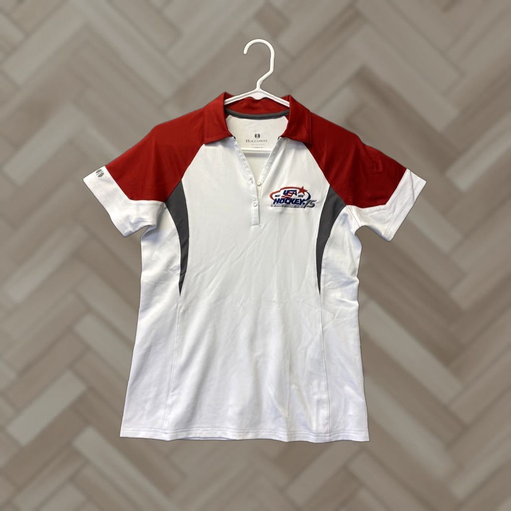 Holloway Holloway Polo Shirt Women Short Sleeve Golf Shirt Knit Breathable Logo Multicolor Casual S Regular Size S USA Hockey 95-54 Size S / US 4 / IT 40 - 1 Thumbnail