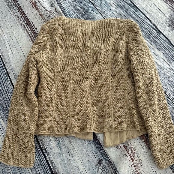 Other WORTH Women's Tan Textured Cotton-Wool-Linen Blend Blazer Ja Size S / US 4 / IT 40 - 4 Thumbnail