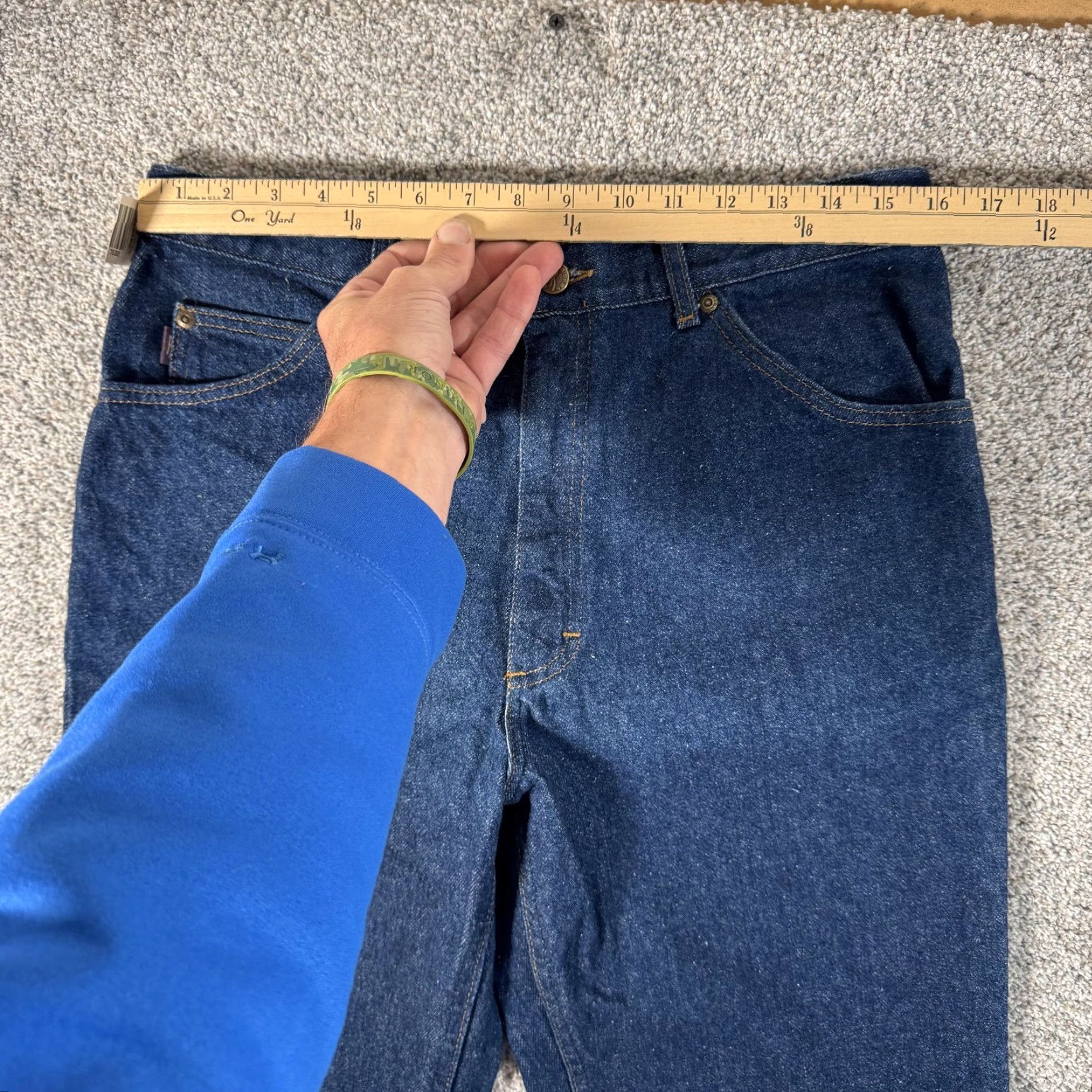 Lee VINTAGE Riders Jeans Mens 32x31 Regular Fit Straight Leg Rinse Denim Zip Fly 90s Blue Size US 34 / EU 50 - 3 Thumbnail