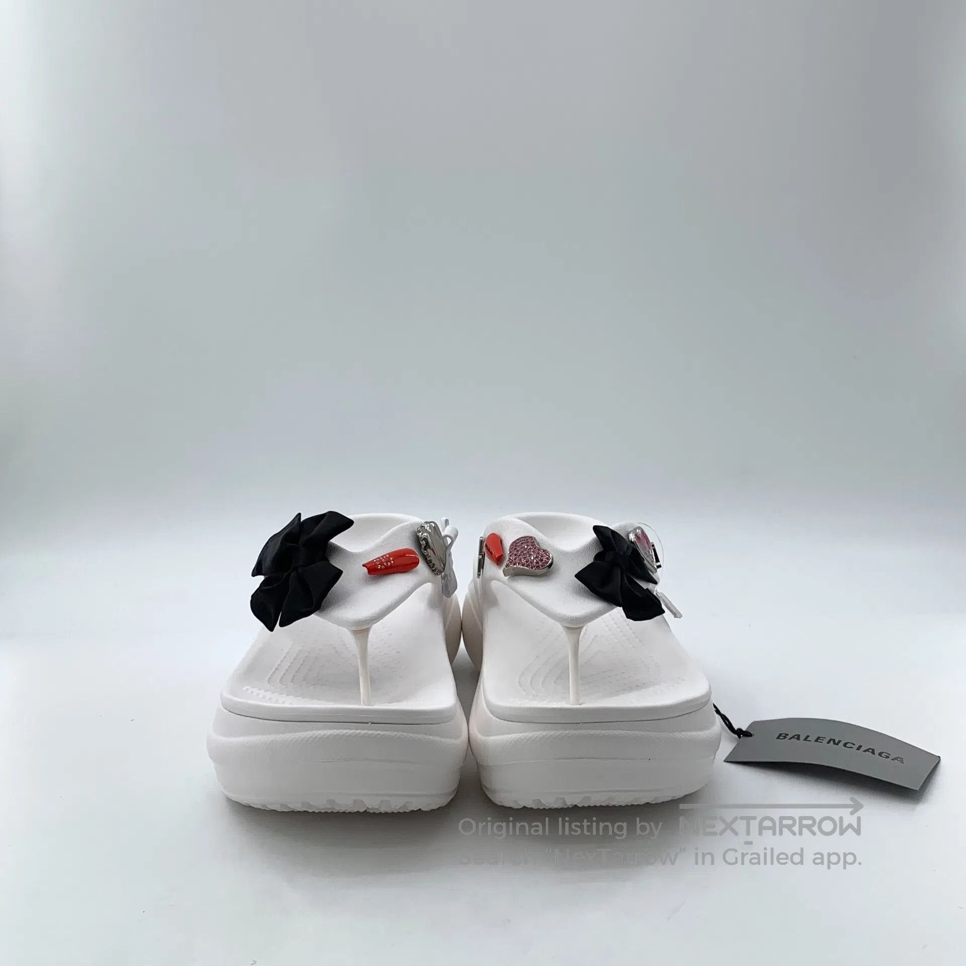 Balenciaga Balenciaga White heart butterfly knot diamond decoration t Size US 7.5 / IT 37.5 - 3 Thumbnail
