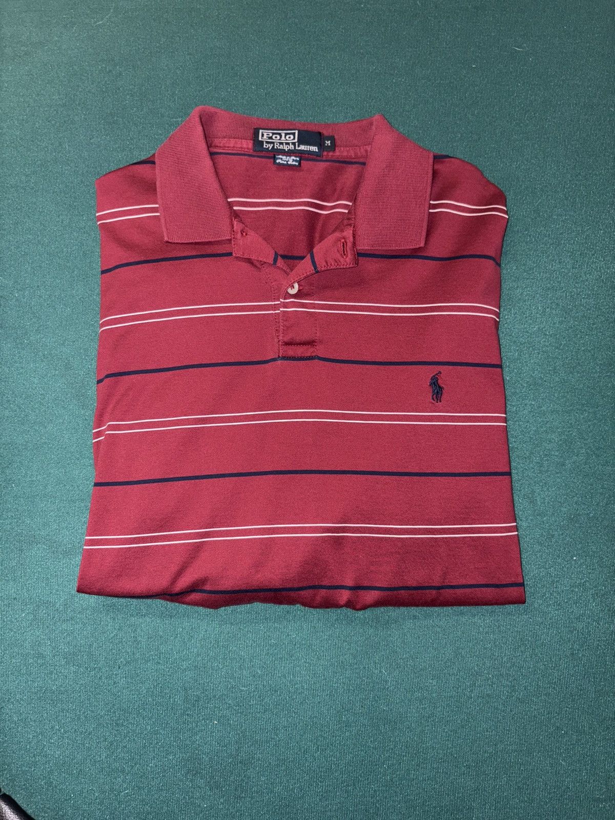 Polo Ralph Lauren Polo Ralph Lauren Long Sleeve Polo Shirt Red Striped Size M Size US L / EU 52-54 / 3 - 1 Thumbnail