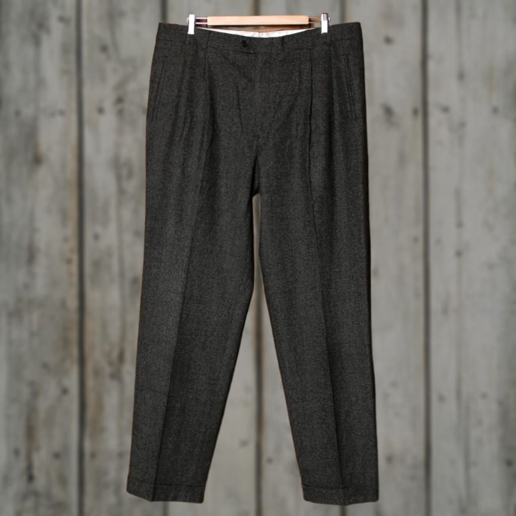 Vintage VINTAGE BALLIN Dress Pants Houndstooth Wool Pleated 100% Black Gray Sz. 40 Mens Size US 40 / EU 56 - 1 Thumbnail