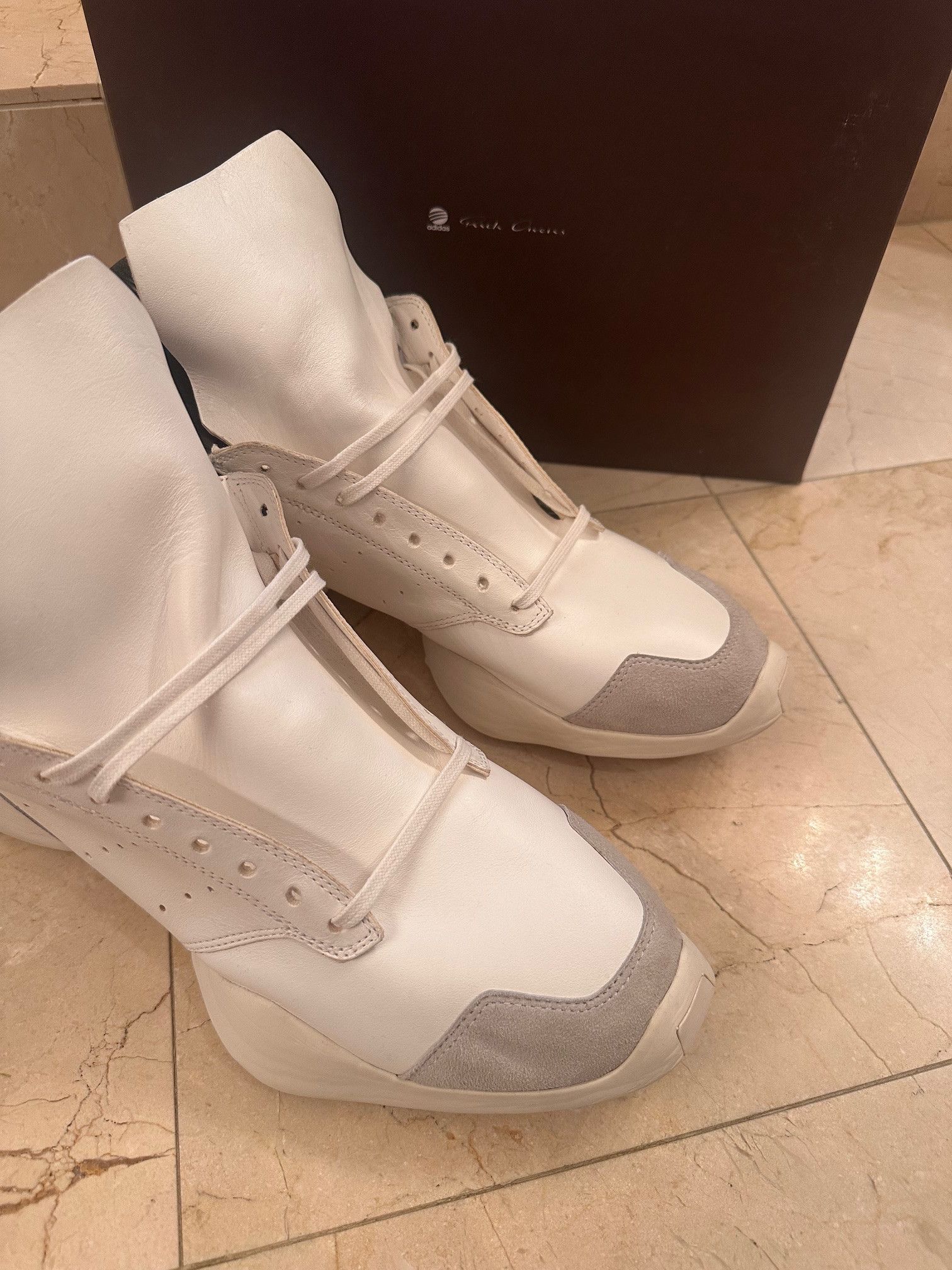 Rick Owens Rick Owens runners white bone size 12 Size US 12 / EU 45 - 4 Thumbnail