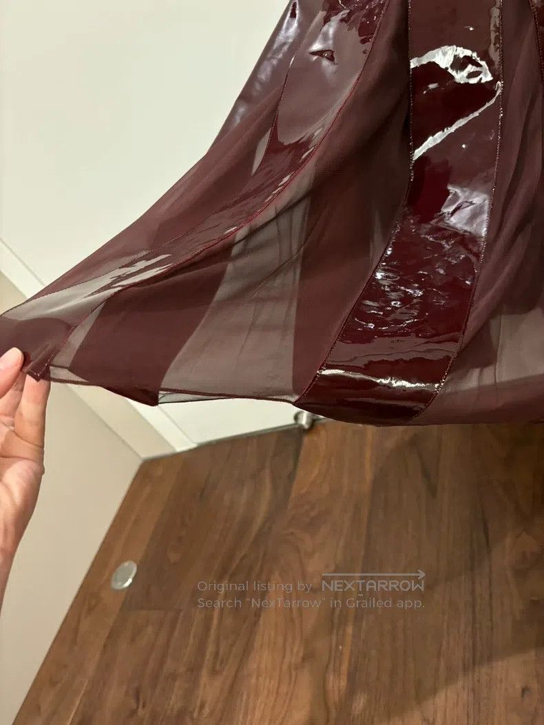 Valentino Valentino Patent leather patchwork mulberry silk pleated s Size S / US 4 / IT 40 - 2 Thumbnail