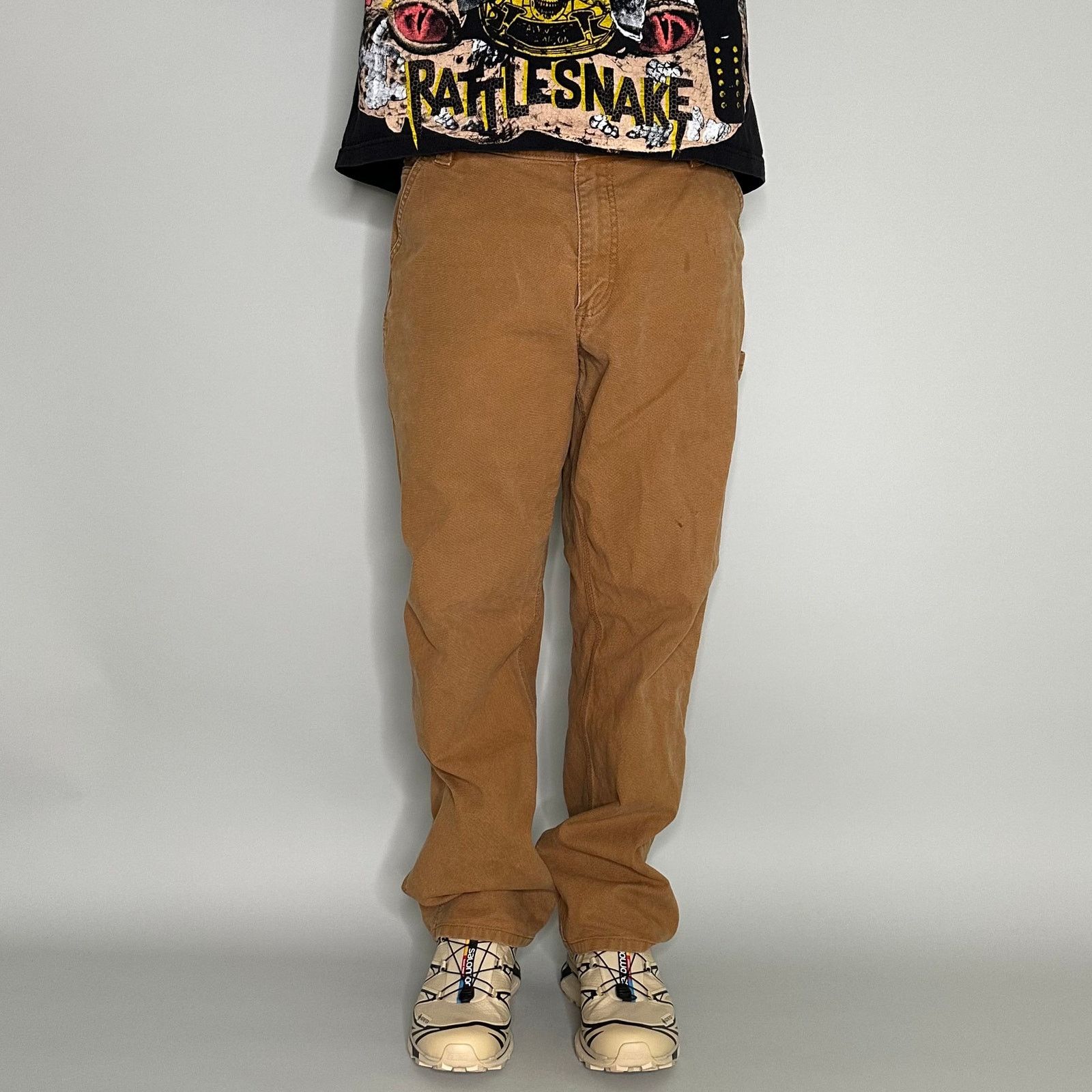 Carhartt × Carhartt Wip Vintage 90s Carhartt Carpenter Pants 36x32 Relaxed Fit Tan Size US 36 / EU 52 - 3 Thumbnail