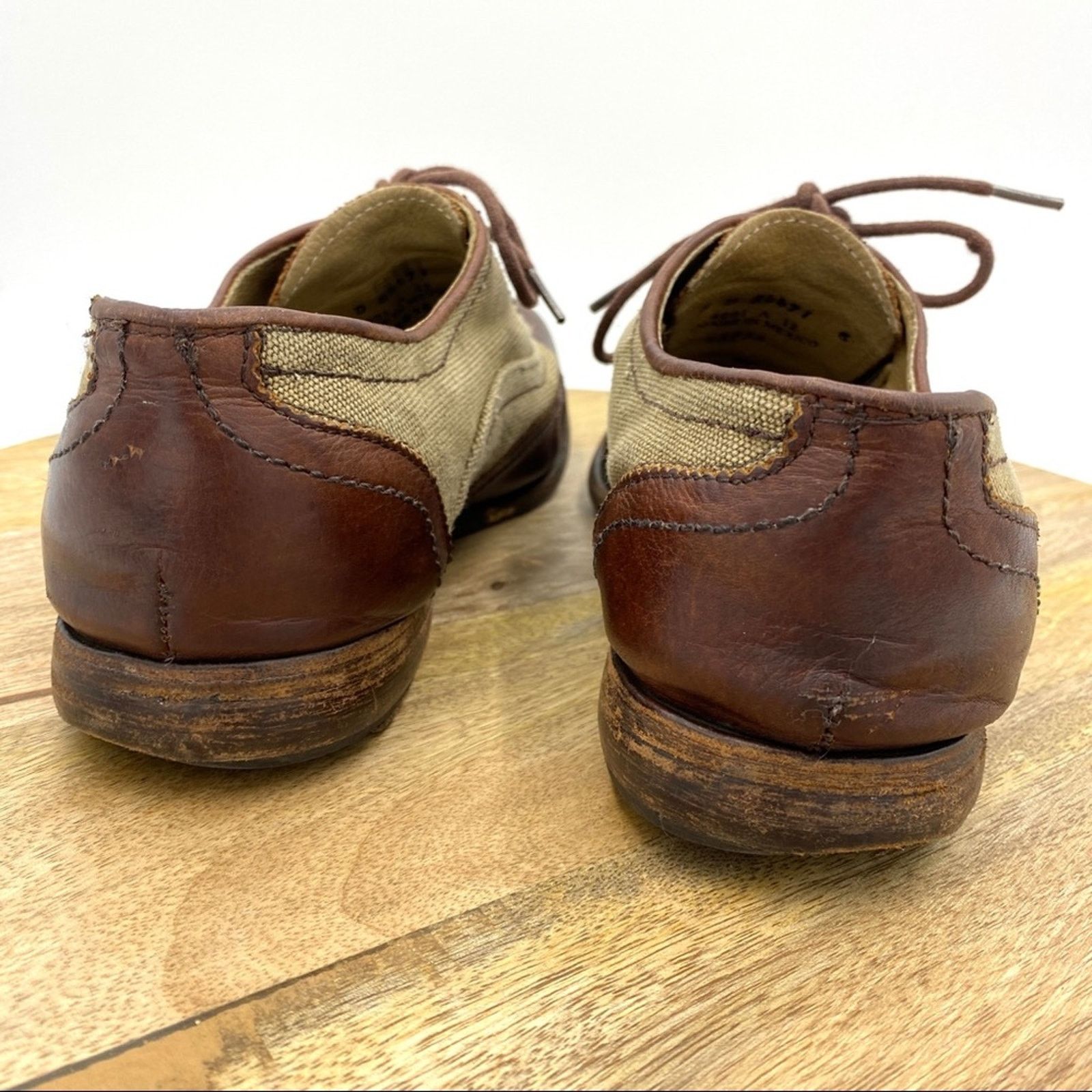 Frye Frye Harvey Canvas Oxfords Leather Wing Tips Size US 8 / EU 41 - 4 Thumbnail