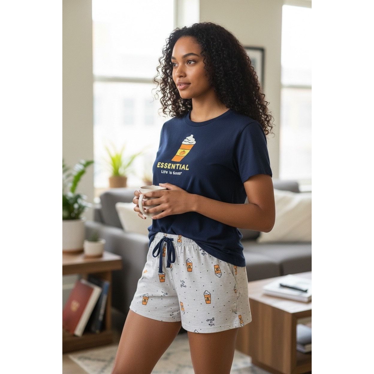 Life is Good Life is Good Women’s Pajama Set Coffee Size L Size L / US 10 / IT 46 - 2 Thumbnail
