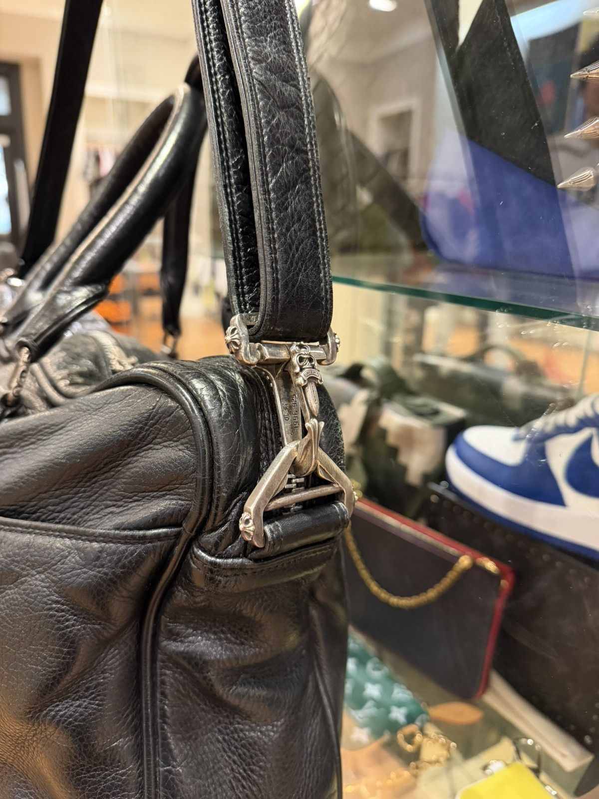 Chrome Hearts Chrome Hearts Black Leather Messenger Laptop Bag Size ONE SIZE - 7 Thumbnail
