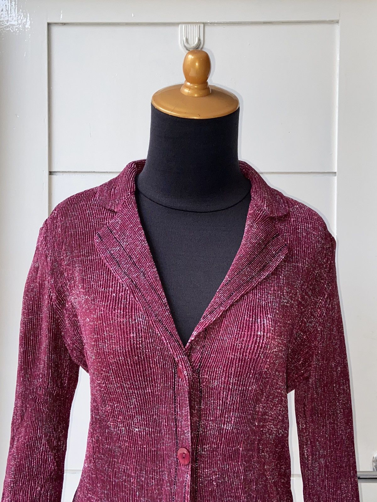 Designer × Japanese Brand COLLINEJARDIN Pink Pleats Blazers Size XS / US 0-2 / IT 36-38 - 6 Thumbnail