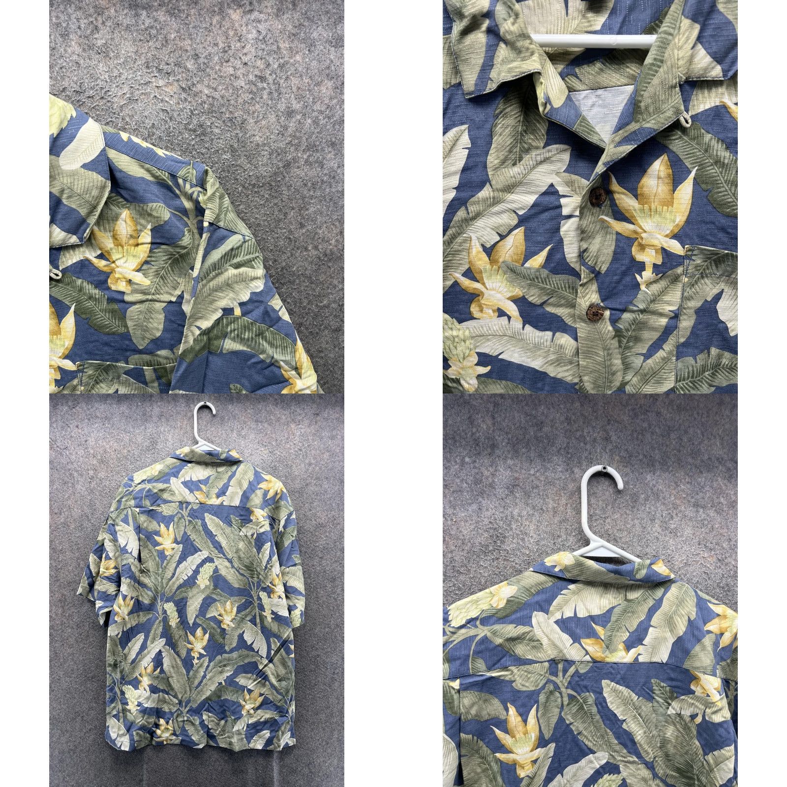Tommy Bahama Tommy Bahama Shirt Mens M Floral Silk Hawaiian Short Sleeve Button Front Blue Tropical Beach Casual Size US M / EU 48-50 / 2 - 8 Thumbnail