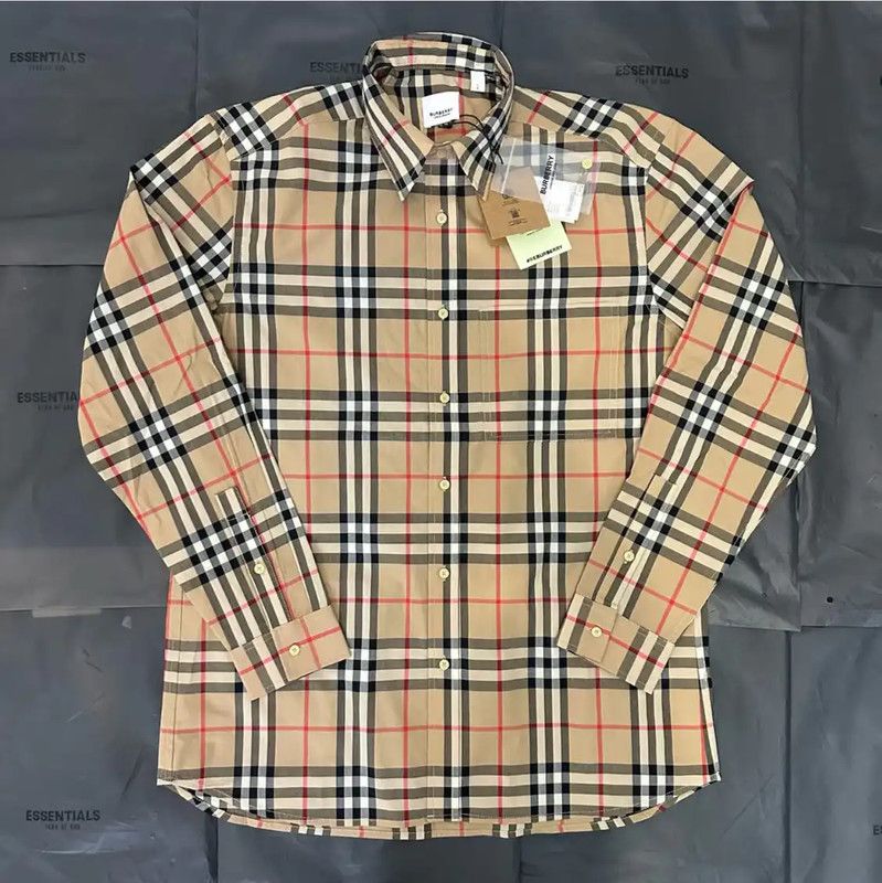 Burberry Burberry Men's Long Sleeve Cotton Check Shirt Size US M / EU 48-50 / 2 - 1 Thumbnail