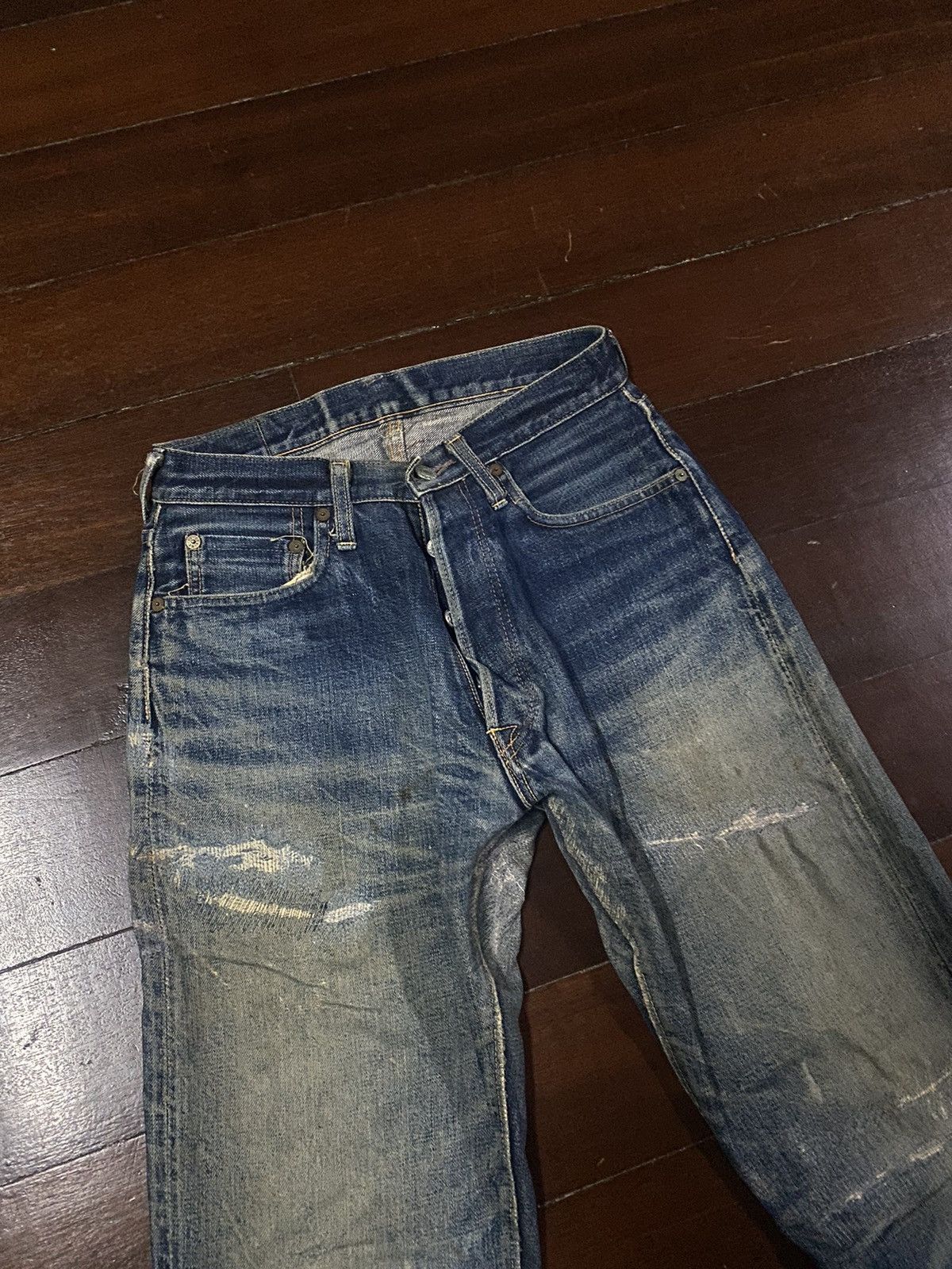 Denime FIRE 🔥 VINTAGE DENIME JAPAN DISTRESSED REWORK FADED JEANS Size US 29 - 8 Thumbnail