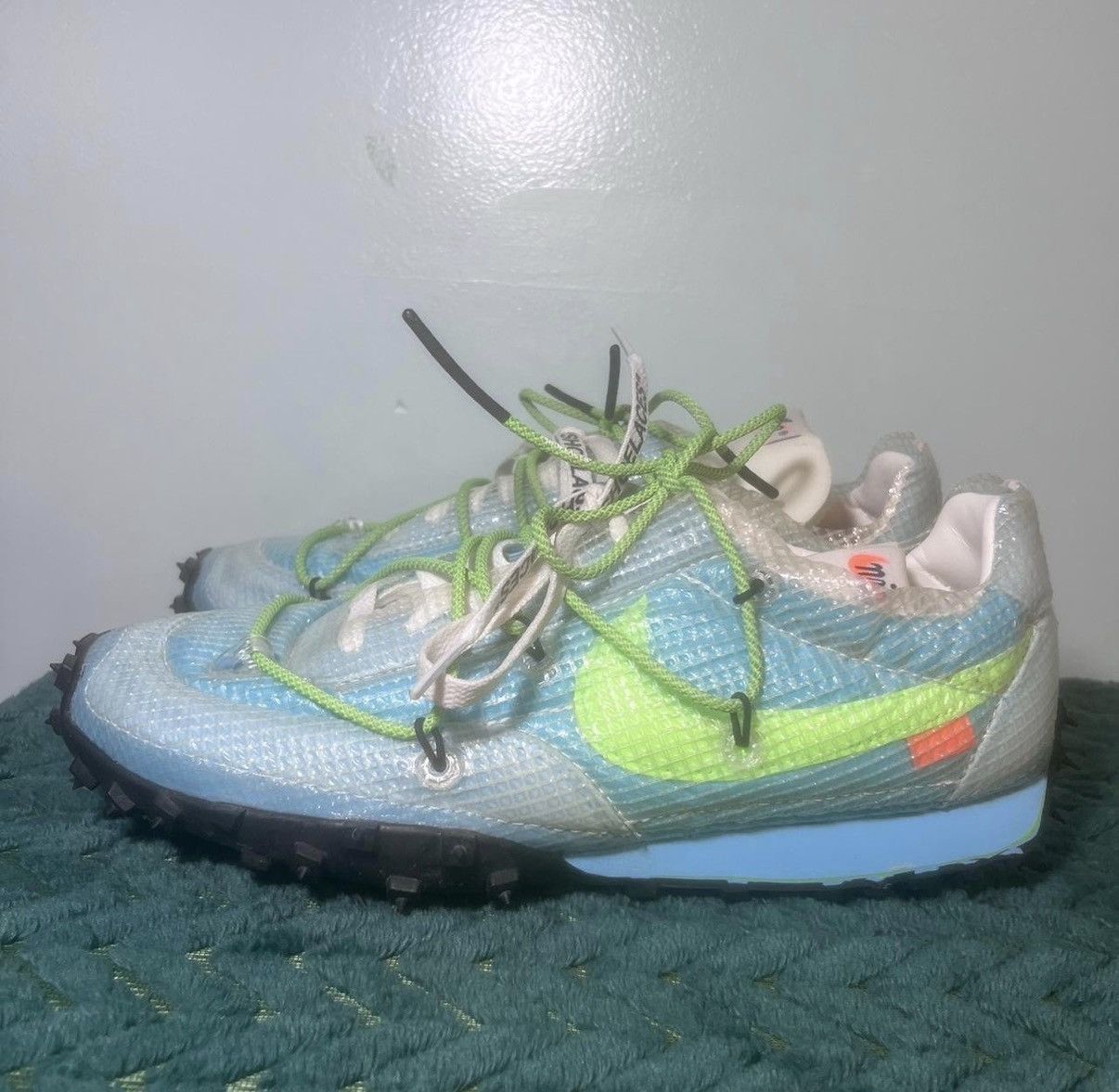 Nike × Off-White Nike Waffle Racer Off-White Vivid Sky Size US 10.5 / IT 40.5 - 1 Thumbnail