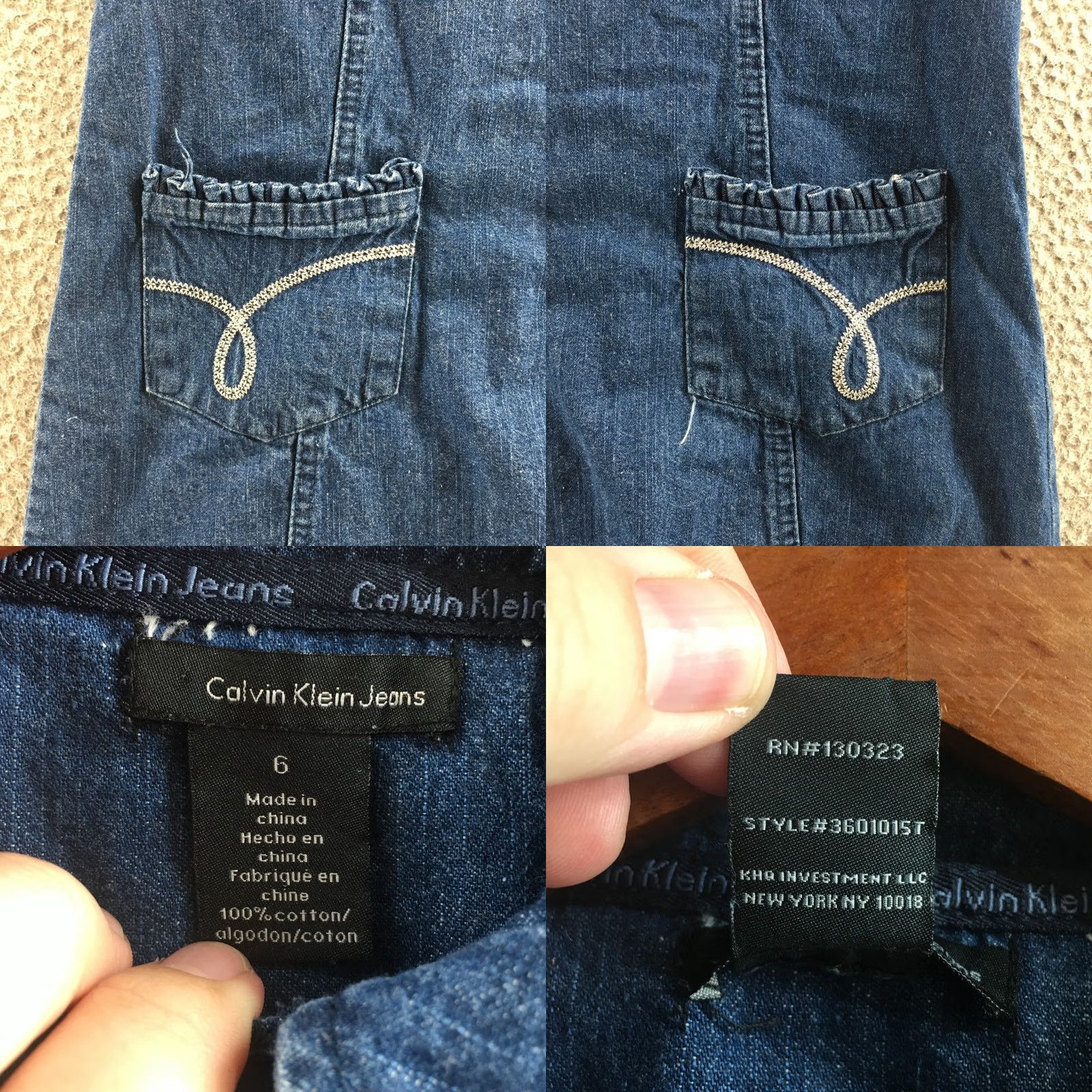 Calvin Klein Calvin Klein Jeans Denim Dress Womens 6 Blue Cotton Button Front Cap Sleeve Dress Denim Blue KS Size 28" / US 6 / IT 42 - 9 Thumbnail