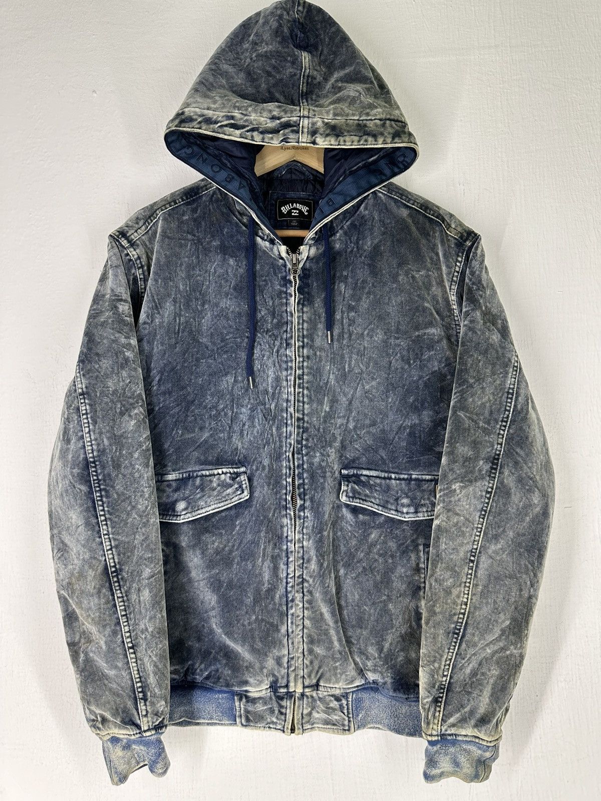 Billabong × If Six Was Nine × Indigo Billabong Indigo Velor Wave Washed Hoodie Jacket Size US M / EU 48-50 / 2 - 1 Thumbnail