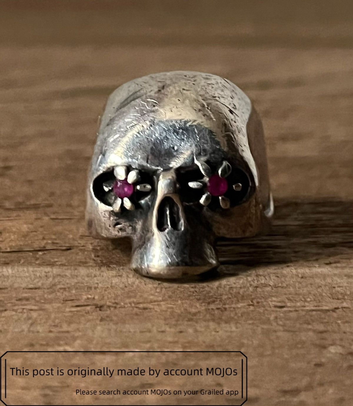 Number Nine Gem Skull Silver Ring mojos74957