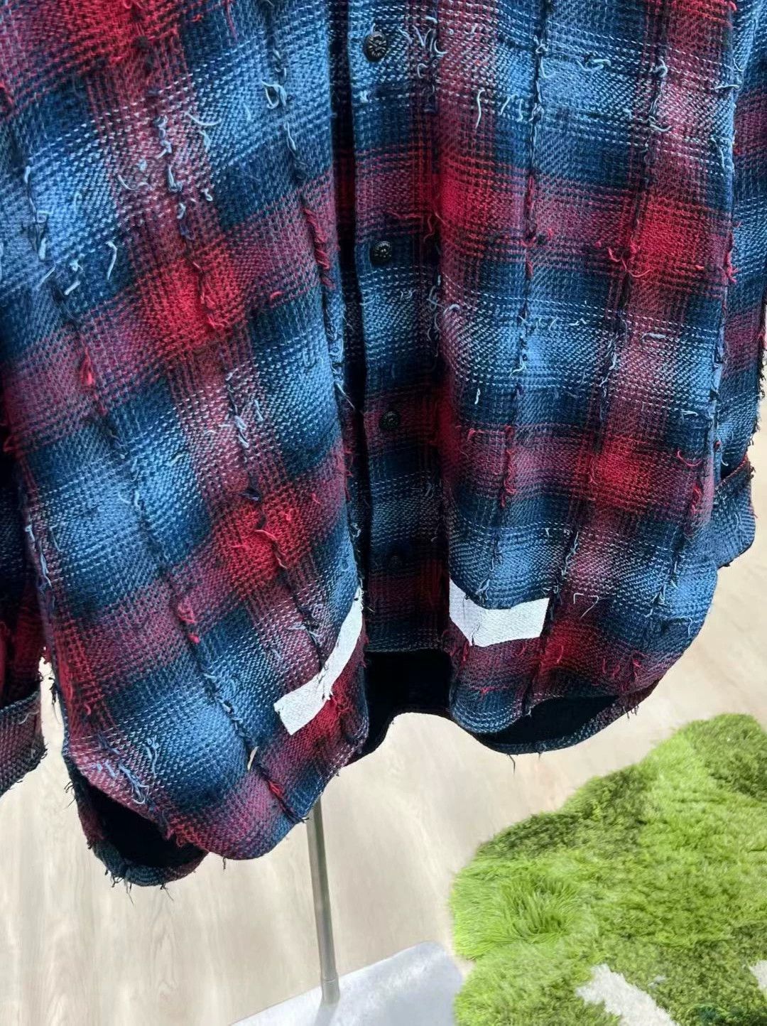 Off-White Off-White Blue and Red Check Wool Hooded Shirt Size US XL / EU 56 / 4 - 3 Thumbnail