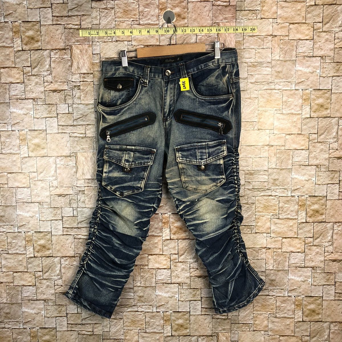 Japanese Brand Elme Design faded Blue Cropped spring Denim Pants #A347 Size US 31 - 1 Thumbnail