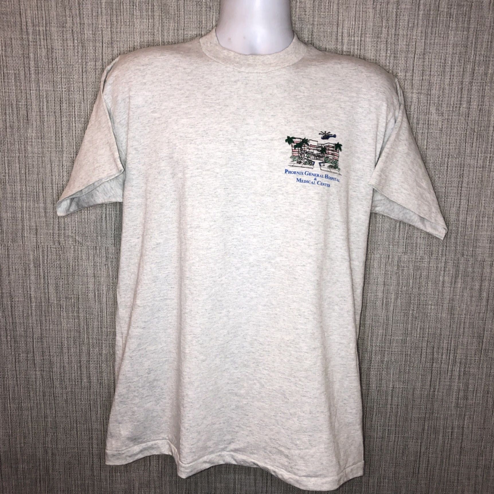 Vintage VINTAGE Phoenix Men's T-Shirt Large Gray Short Sleeve 1990s Hospital Medical Size US L / EU 52-54 / 3 - 2 Thumbnail