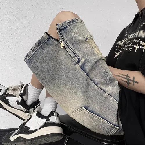 VIBE Street Hip Hop Vintage Loose Fit Denim Shorts Size US 30 / EU 46 - 4 Thumbnail