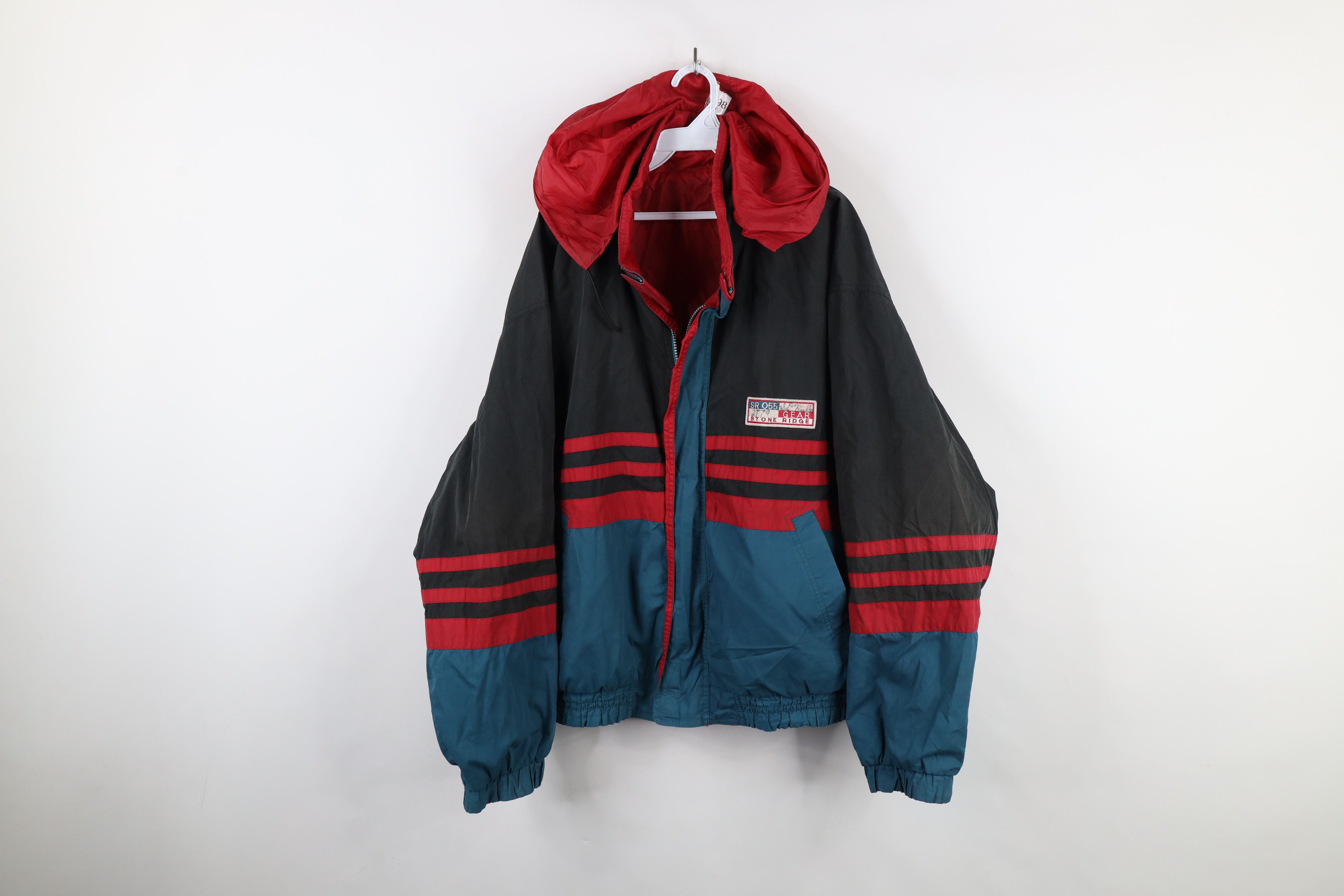 Vintage Vintage 90s Streetwear Reversible Hooded Windbreaker Jacket Size US XL / EU 56 / 4 - 1 Thumbnail