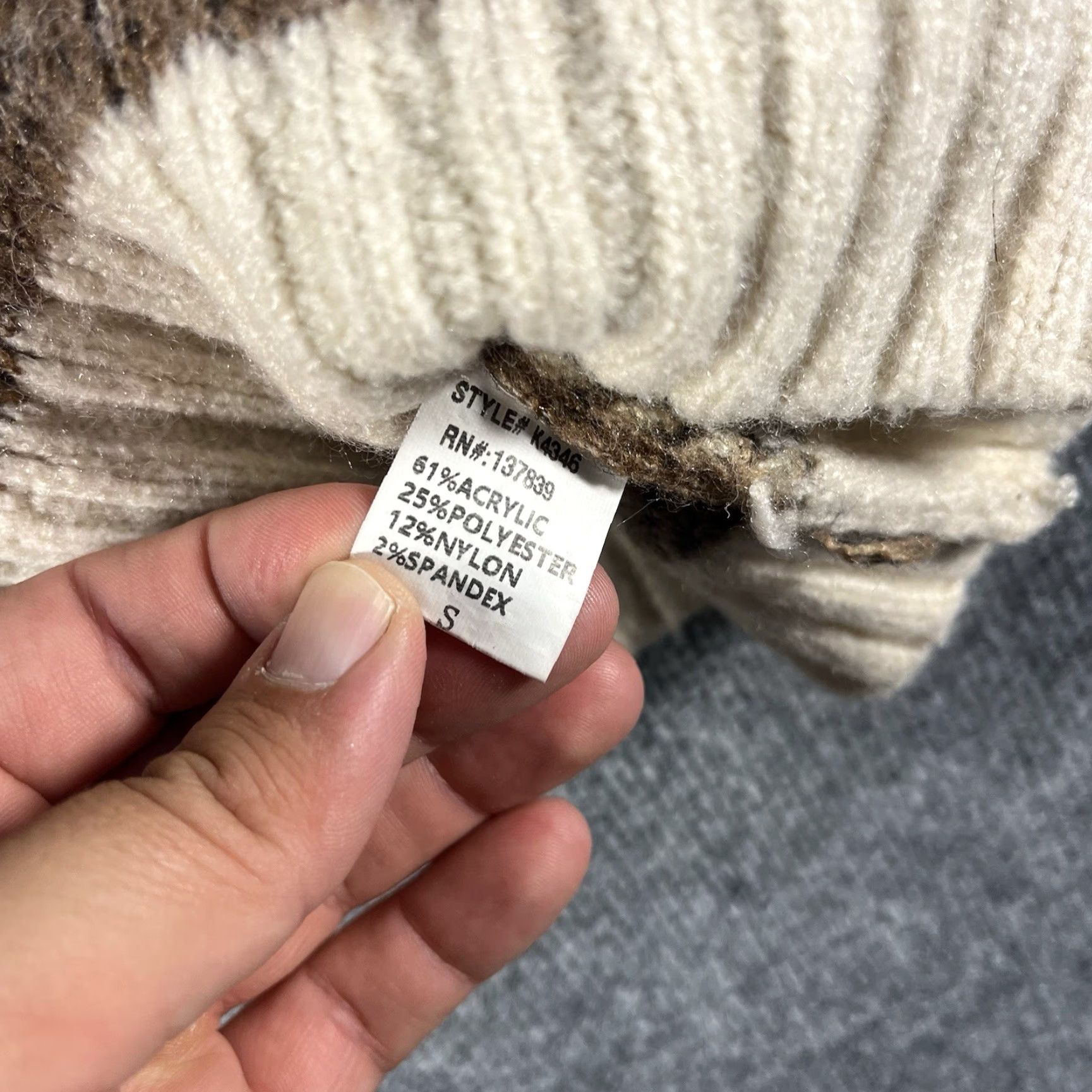 Anthropologie LUNA IVY Puff Sleeve Oversized Sweater Casual Knit Womens S Brown Teddy Bear Size S / US 4 / IT 40 - 4 Thumbnail