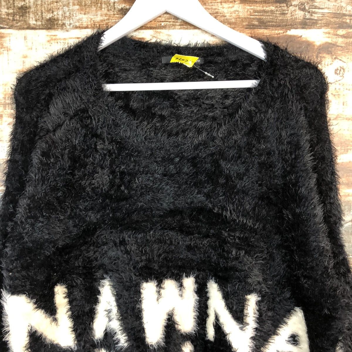 Homespun Knitwear DLL One Spot Black Mohair shaggy fur Knitwear #C076 Size M / US 6-8 / IT 42-44 - 5 Thumbnail