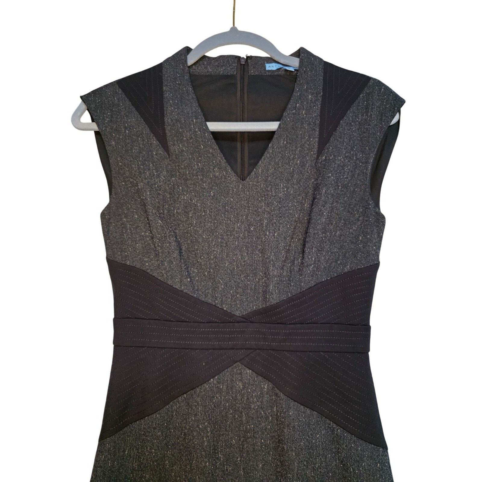 ANTONIO MIRO Antonio Melani Womens Metallic Gray & Black Dress size 2 Size XS / US 0-2 / IT 36-38 - 8 Thumbnail