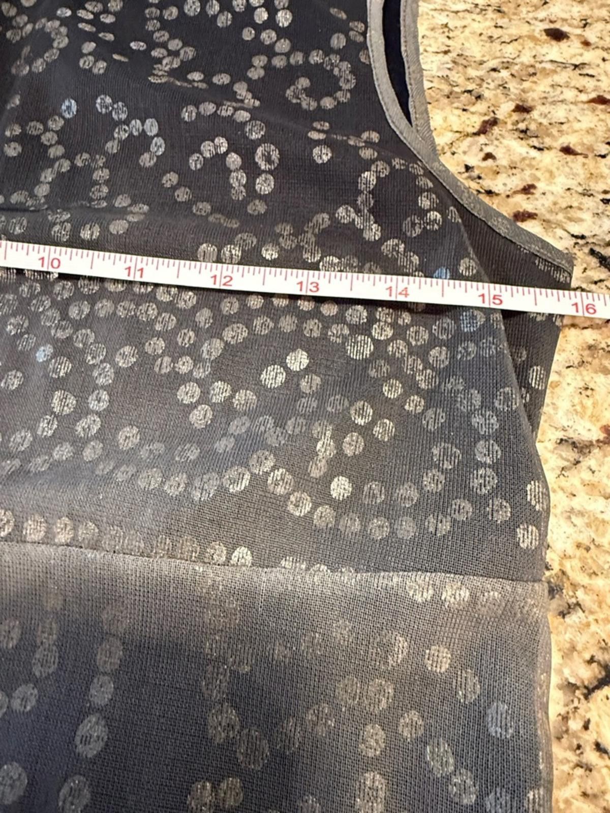Other BCBG black gray sleeveless midi dress silver polka dots SZ 2 Size XS / US 0-2 / IT 36-38 - 9 Thumbnail