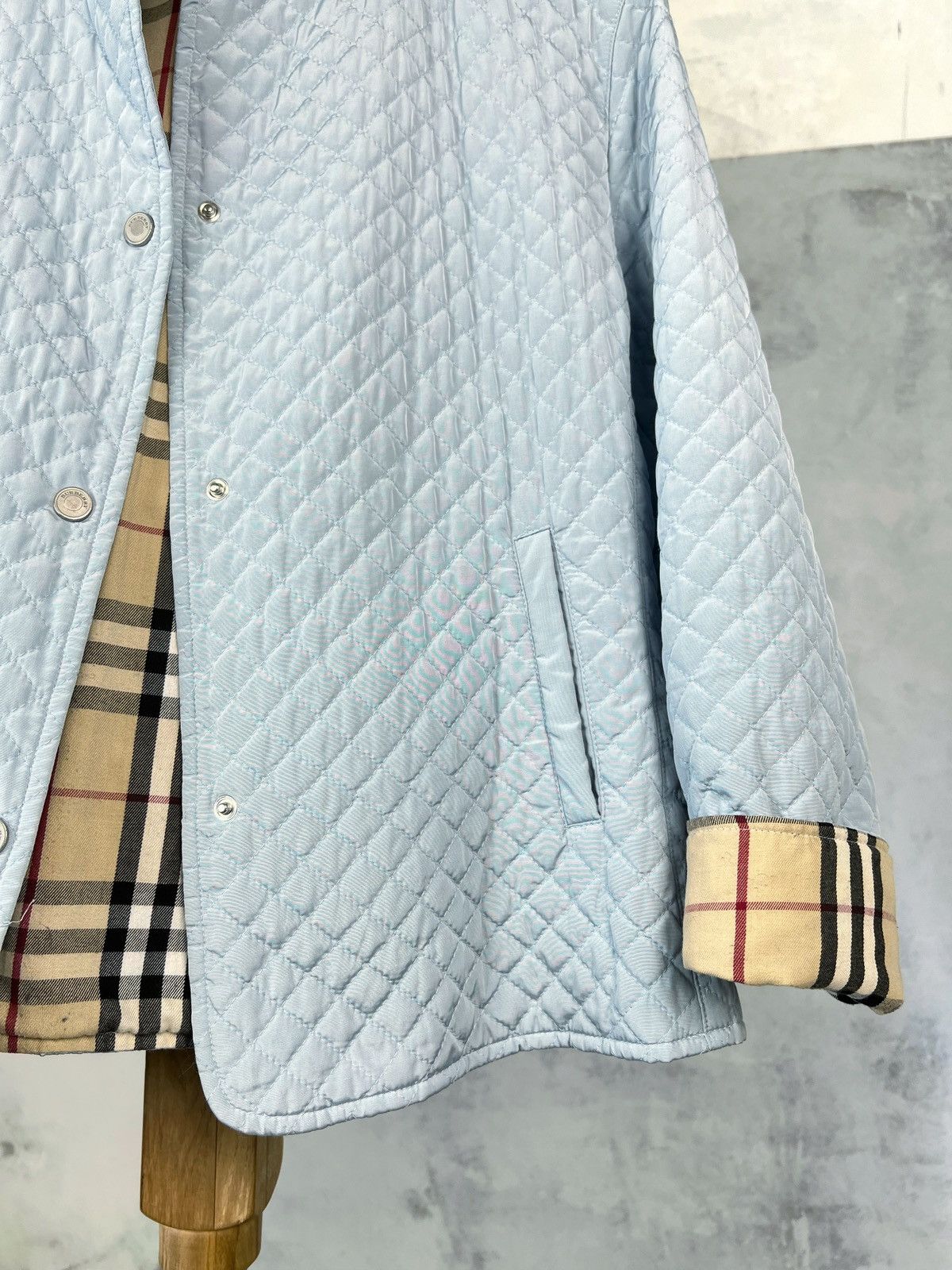 Burberry Burberry Blue Nova Check Quilted Jacket Size S - M 48 Size M / US 6-8 / IT 42-44 - 3 Thumbnail