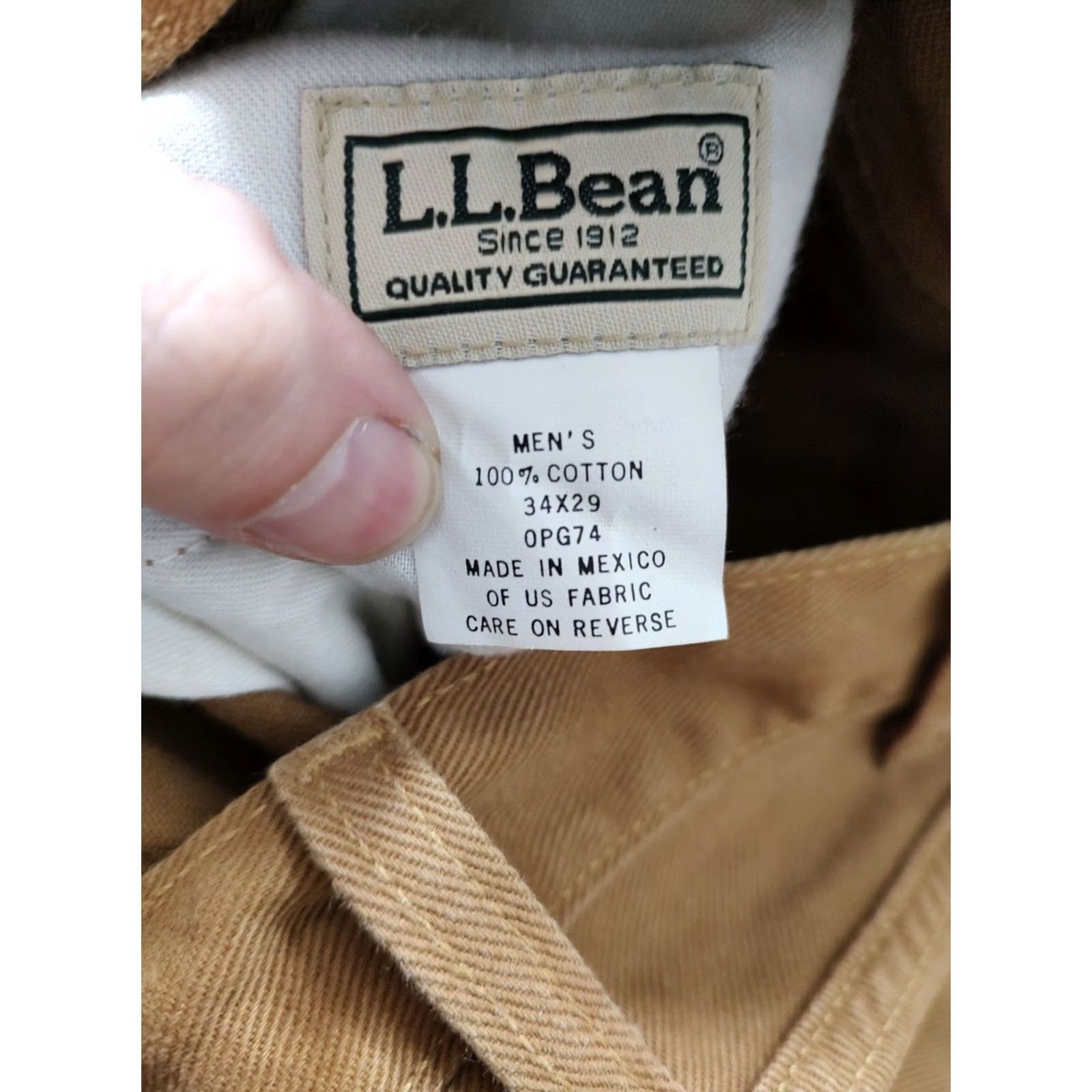 Vintage VINTAGE L.L. Bean Jeans Pants 33x29 Brown Cotton Denim 5-Pocket Straight Mens 90s USA Nature Size US 33 - 4 Thumbnail