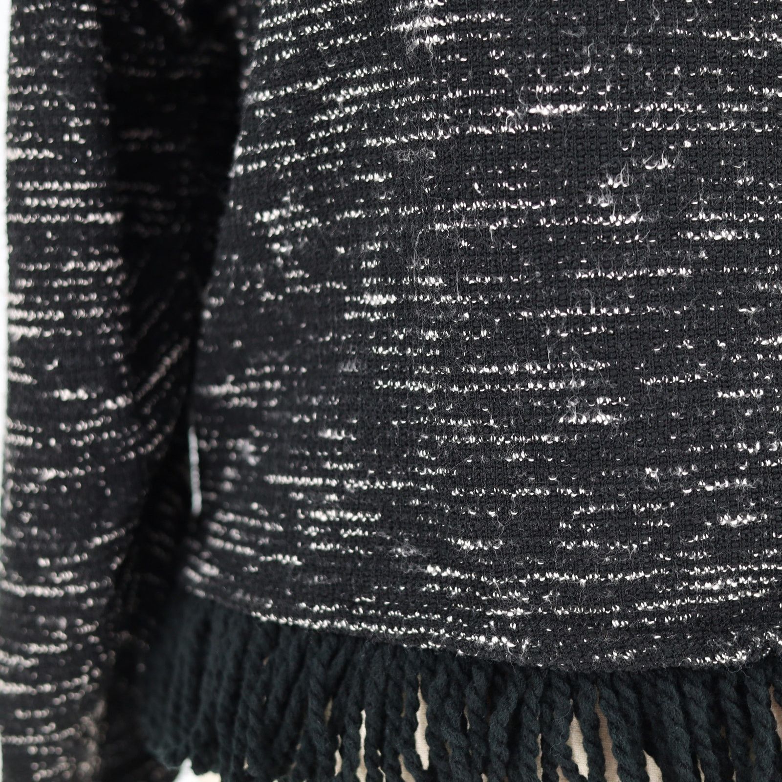 Vince Camuto Vince Camuto Women Black Casual Fringe-Trim V-neck Top L Size L / US 10 / IT 46 - 3 Thumbnail