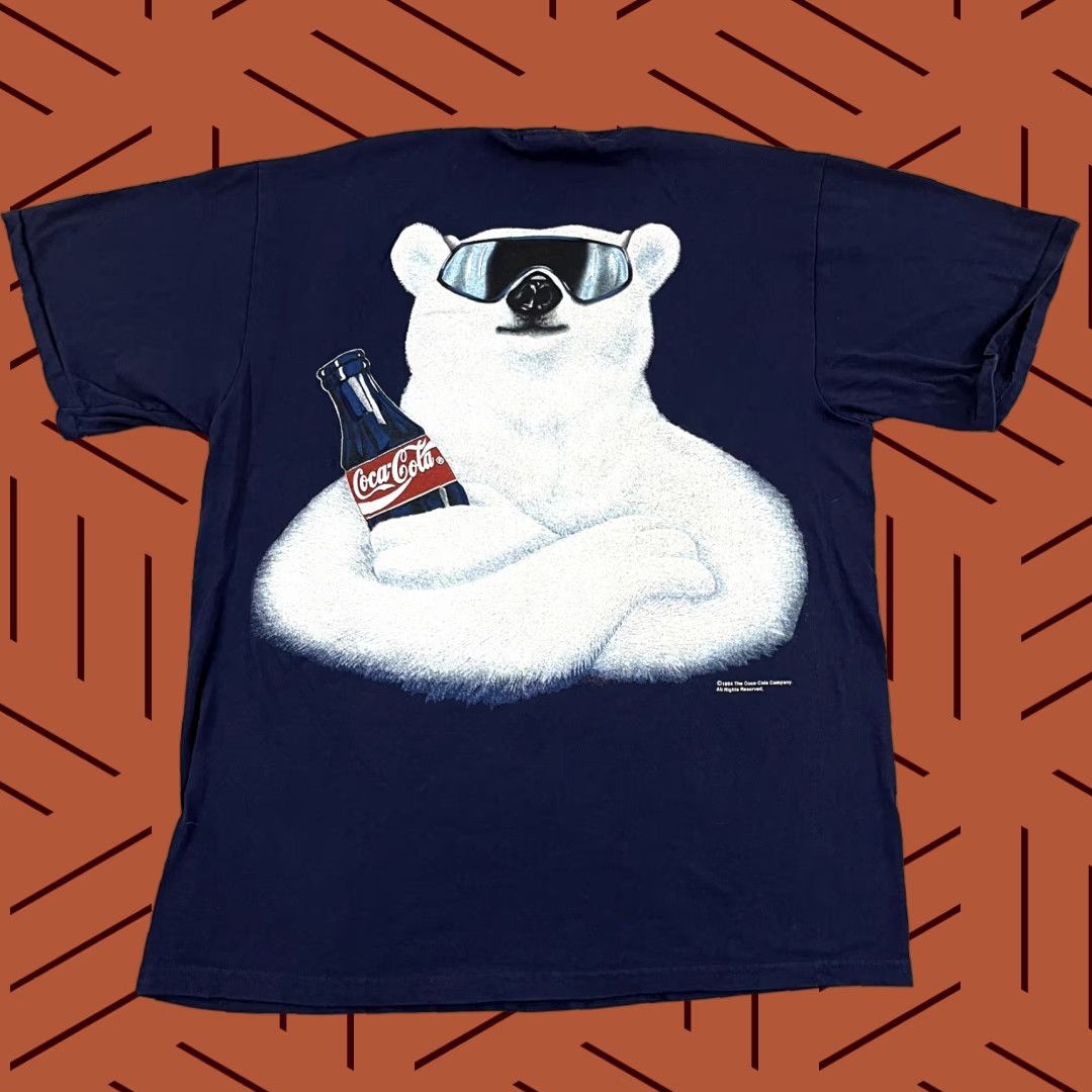 Vintage VINTAGE Coca-Cola Shirt Mens XL Blue Polar Bear Large AOP Graphic Tee 90s 1994 Size US XL / EU 56 / 4 - 1 Thumbnail