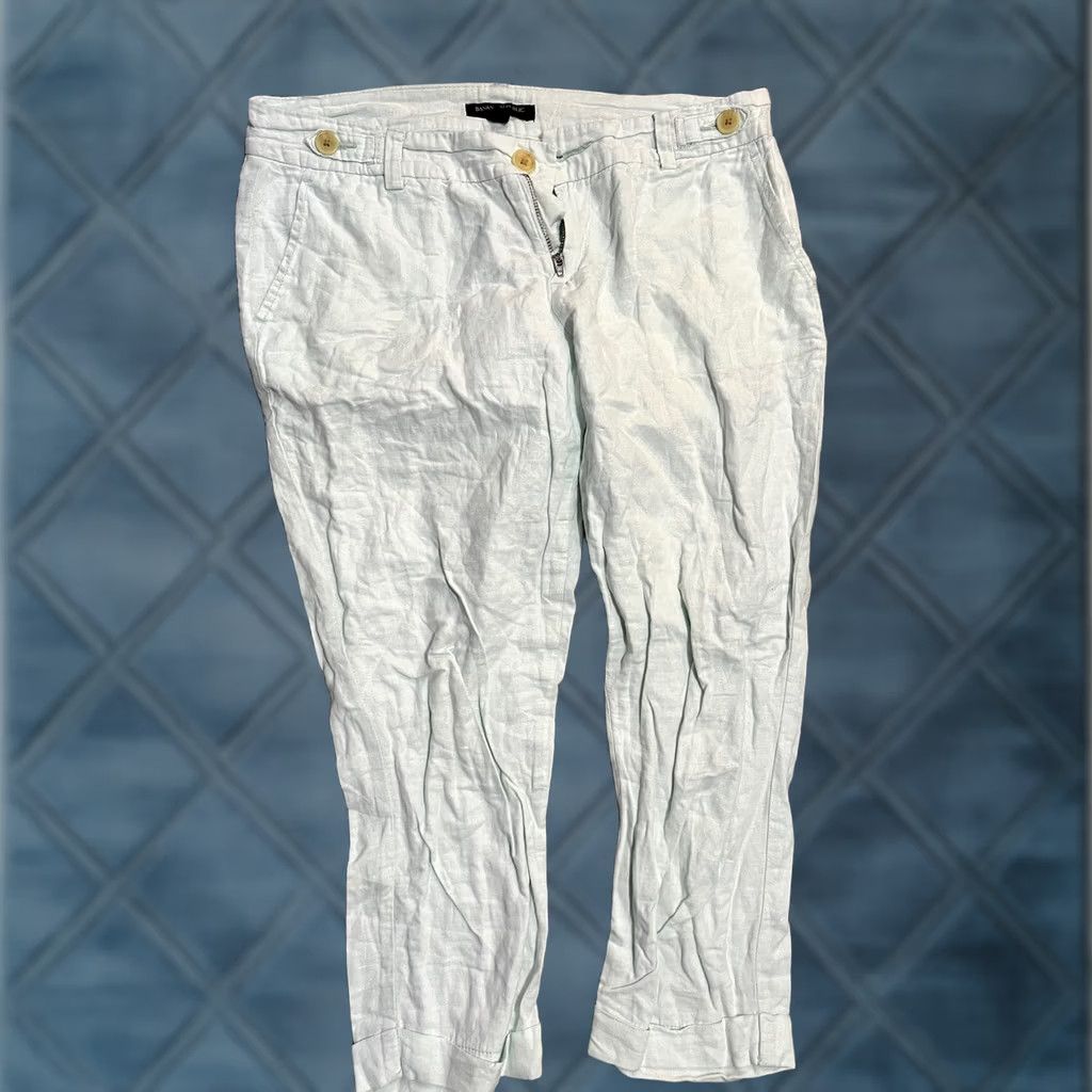 Banana Republic Banana Republic Petite Cropped Pants Green Linen Blend Size 4P Women Size 27" / US 4 / IT 40 - 1 Thumbnail
