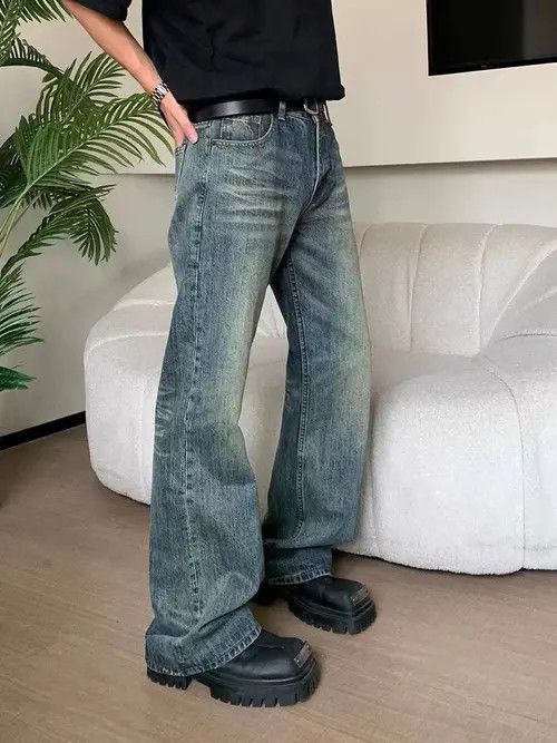 VIBE Doing old casual vintage loose washed micro flare jeans Size US 30 / EU 46 - 7 Thumbnail