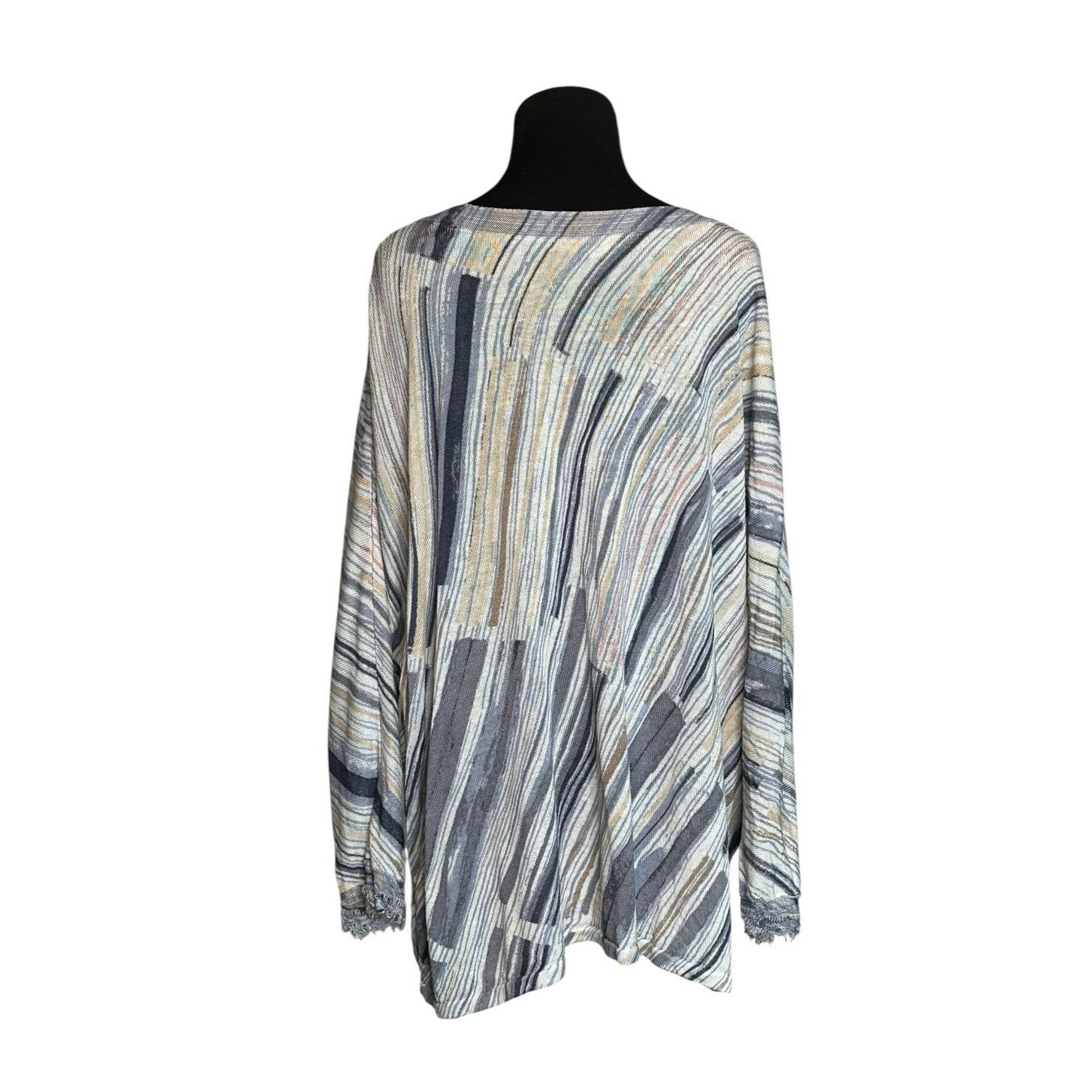 NIC+ZOE Nic + Zoe blue stripes lightweight tunic sweater size 3X Size 3XL / US 20-22 - 2 Thumbnail