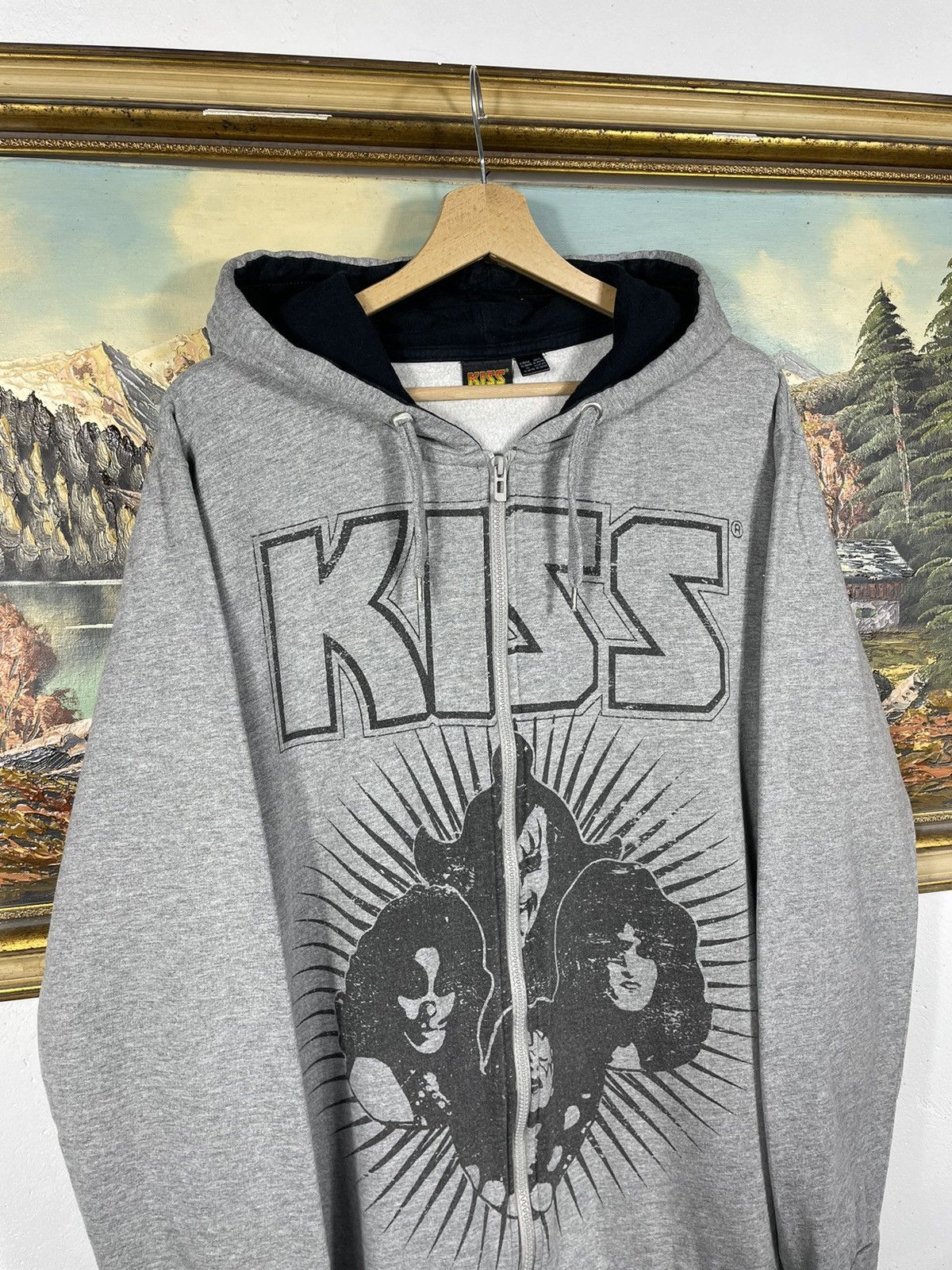 Band Tees × KISS × Vintage Retro 00s Kiss Band Merch Hoodie Rock Metal Baggy Loose Size US XL / EU 56 / 4 - 4 Thumbnail