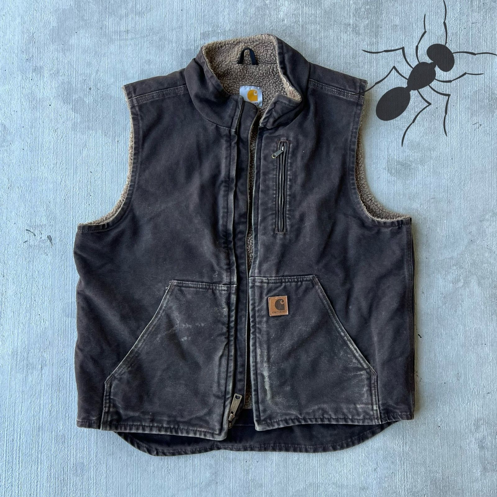 Carhartt × Vintage Carhartt V33 DKB faded brown work wear vest Size US M / EU 48-50 / 2 - 1 Thumbnail