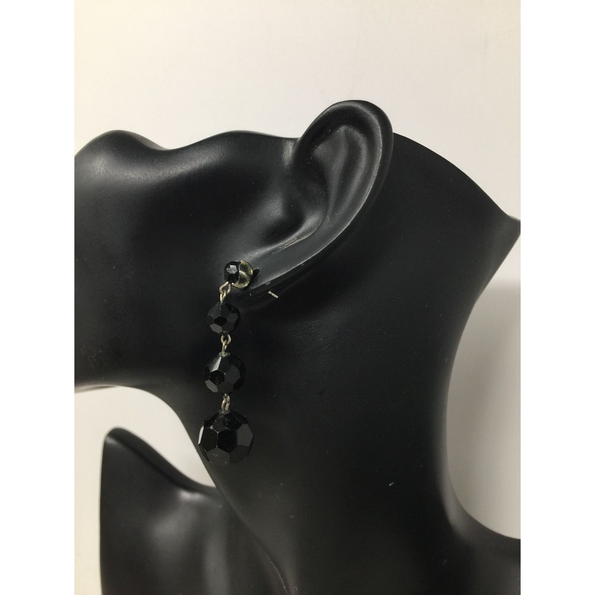 Other Women's Black and Silver Beaded Dangle Earrings Size ONE SIZE - 6 Thumbnail