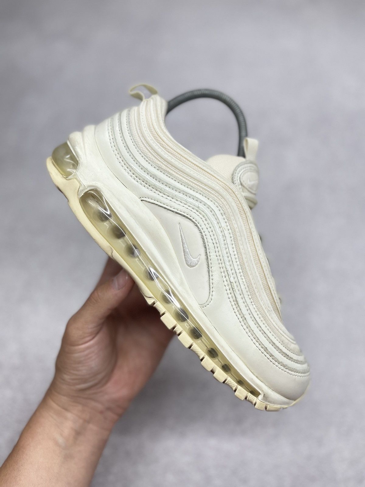 Women Nike Air Max 97 Triple White Sneakers Love Heart