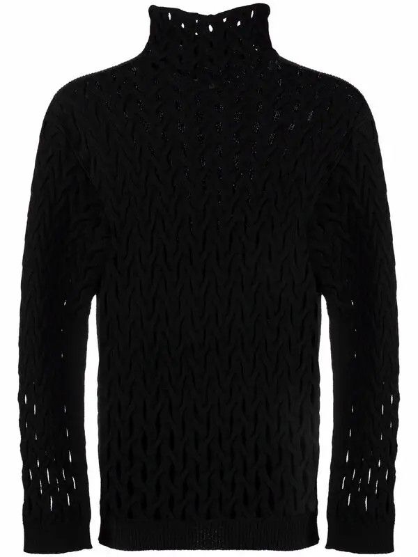 Valentino o1y0525 Turtleneck Sweater in Black Size US M / EU 48-50 / 2 - 1 Thumbnail