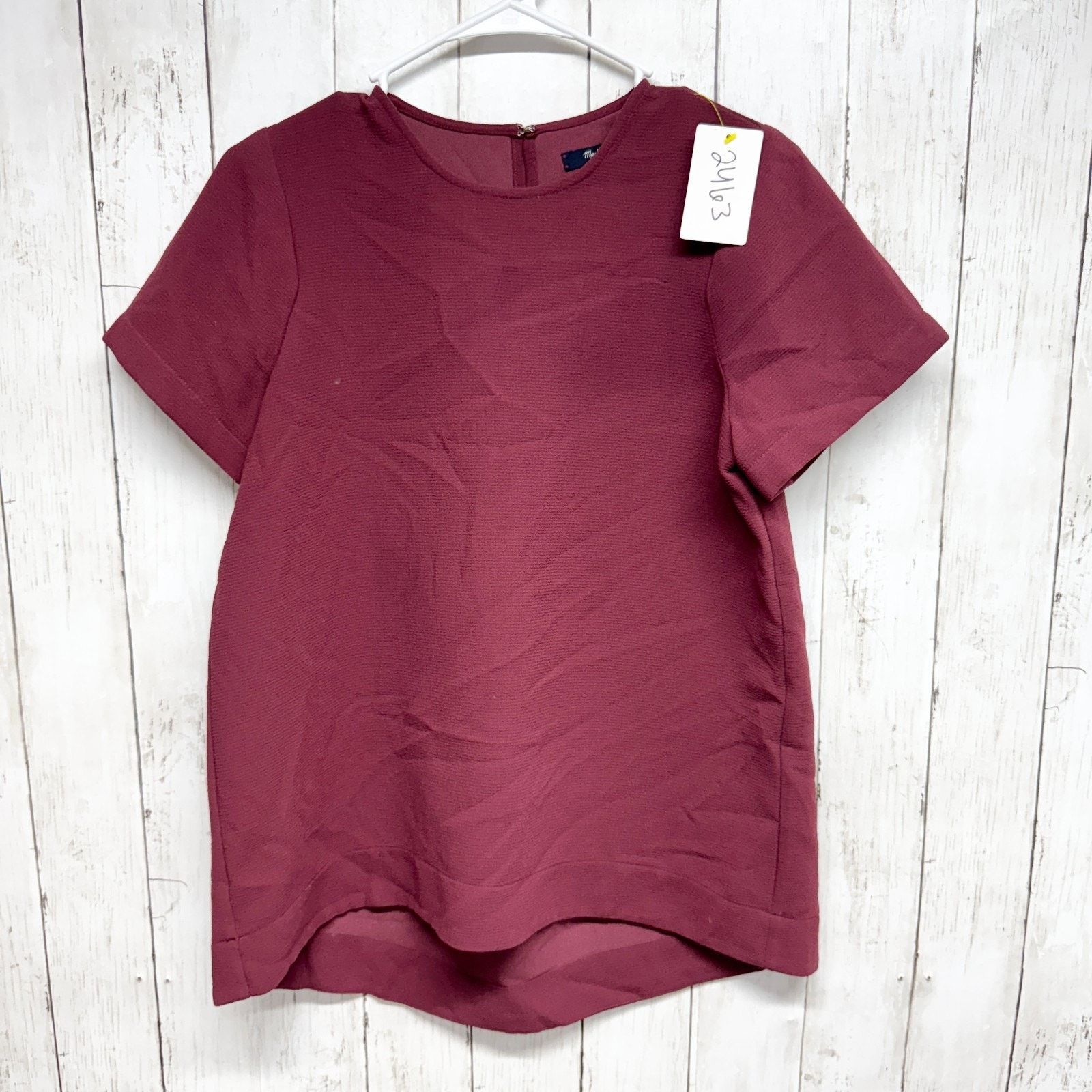 Madewell Madewell Shirt Small Round Neck Short Sleeve Blouse Business Size S / US 4 / IT 40 - 1 Thumbnail