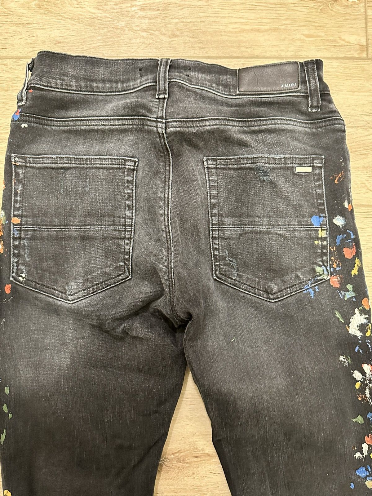 Amiri Amiri MX1 Paint Splatter Aged Black Denim Size US 30 / EU 46 - 4 Thumbnail