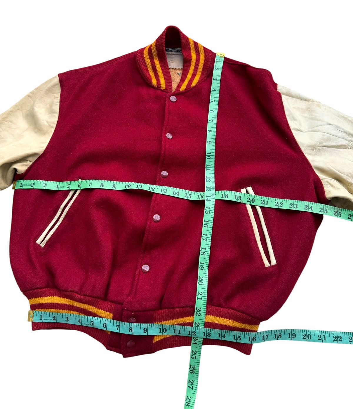 Golden Bear ⚡️⚡️Vintage Golden Bear Varsity Leather Sleeve Jacket Size US XL / EU 56 / 4 - 18 Thumbnail