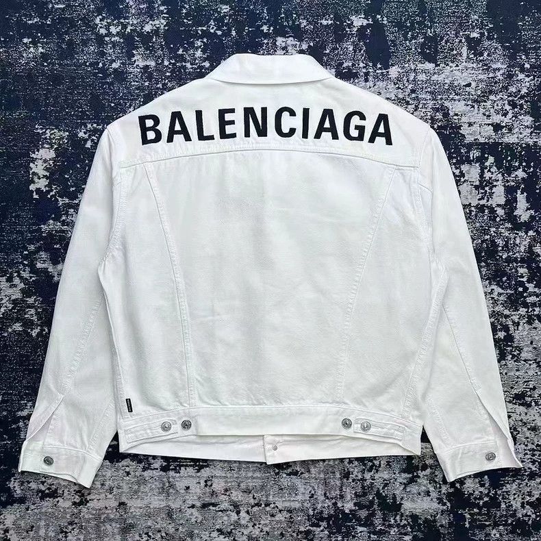 Balenciaga Balenciaga Back Letter Logo Stone Washed Denim Jacket Size US S / EU 44-46 / 1 - 5 Thumbnail
