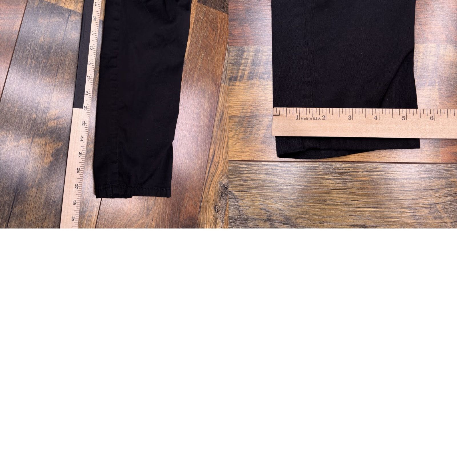 White House Black Market VINTAGE? No. WHBM Slim Crop Pants 0 Black Low Rose Stretch Gold Zippers Cargo Pockets Size 25" / US 0 / IT 36 - 9 Thumbnail