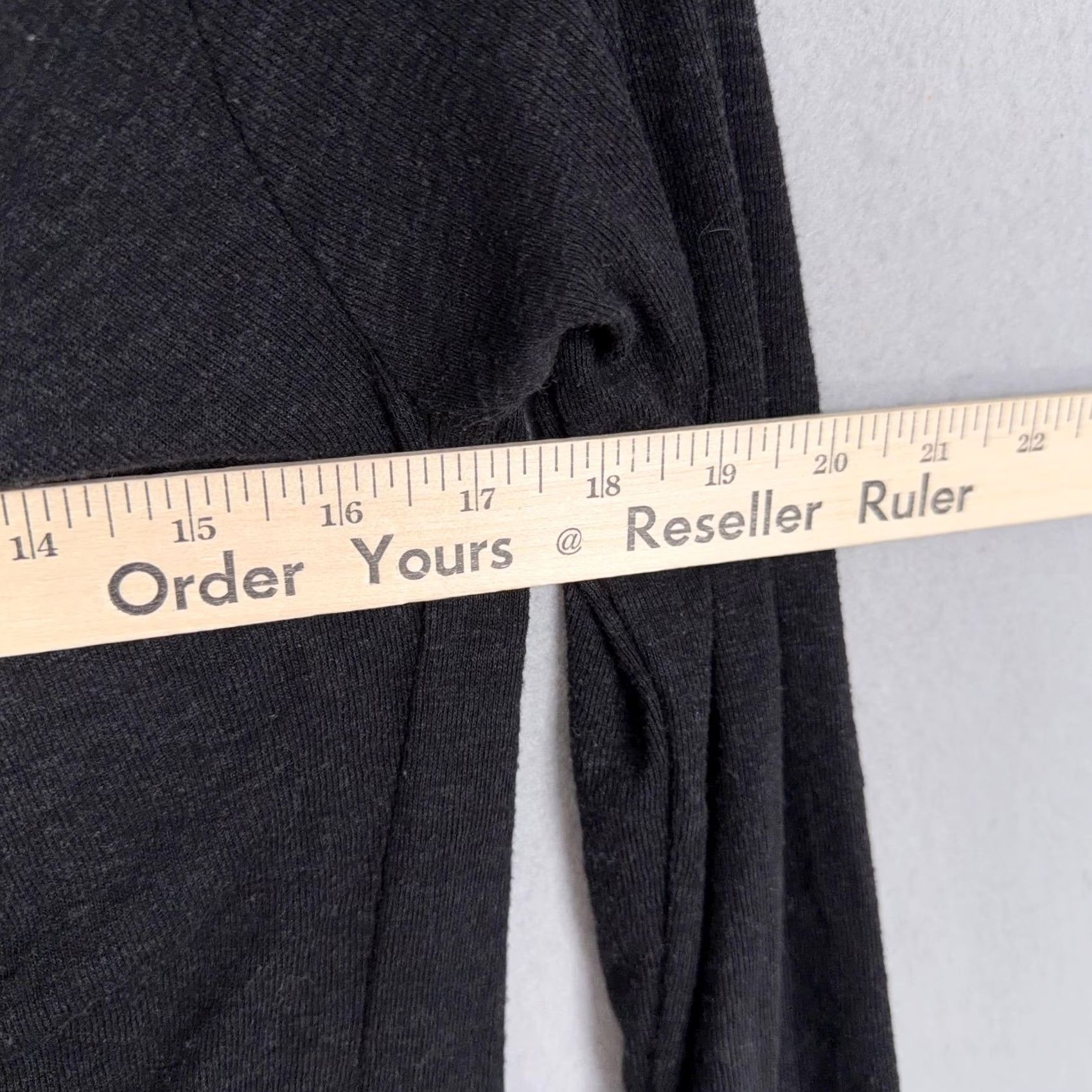 MONROW Monrow Cardigan Sweater Womens XS Black Ruched Back Open Front Lightweight 3/4 Sleeve Zipper Casual Fall All Seasons Womens Size XS / US 0-2 / IT 36-38 - 7 Thumbnail