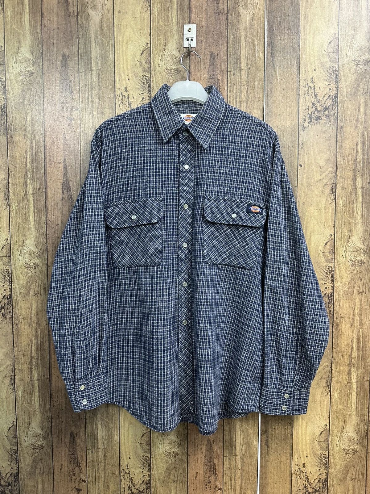 Dickies × Flannel × Vintage Vintage Dickies Flannel Stone Button Baggy Z44 Size US M / EU 48-50 / 2 - 1 Thumbnail
