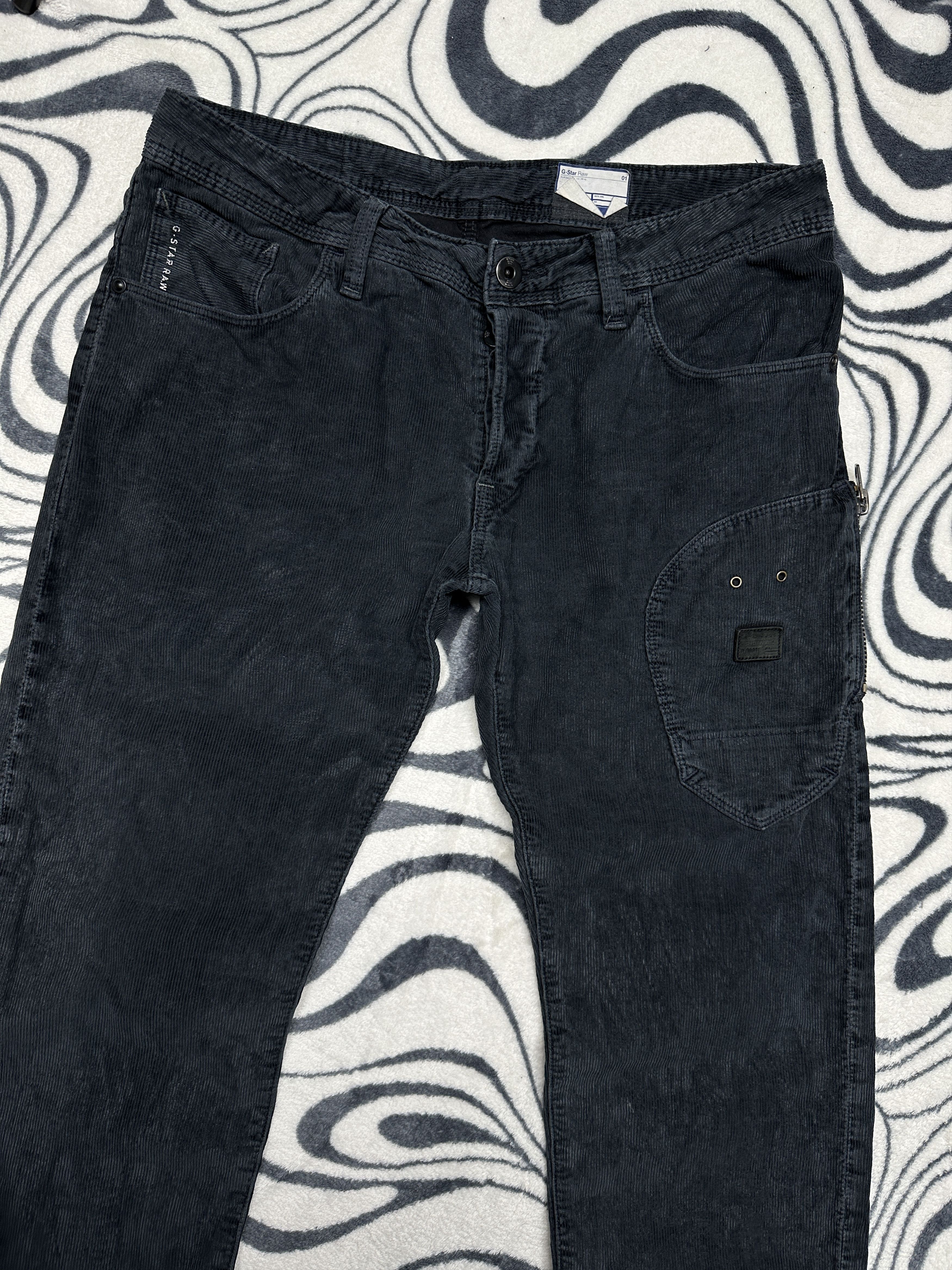 G-Star G Star Raw Mens Biker Morris Low Tapered COJ Corduroy Pants Size US 33 - 2 Thumbnail